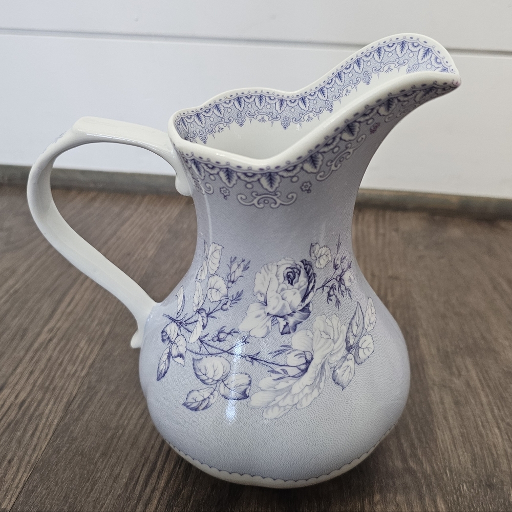 French Toile de Jouy Vintage Pitcher – Antiques Reflections - Picture 5 of 12
